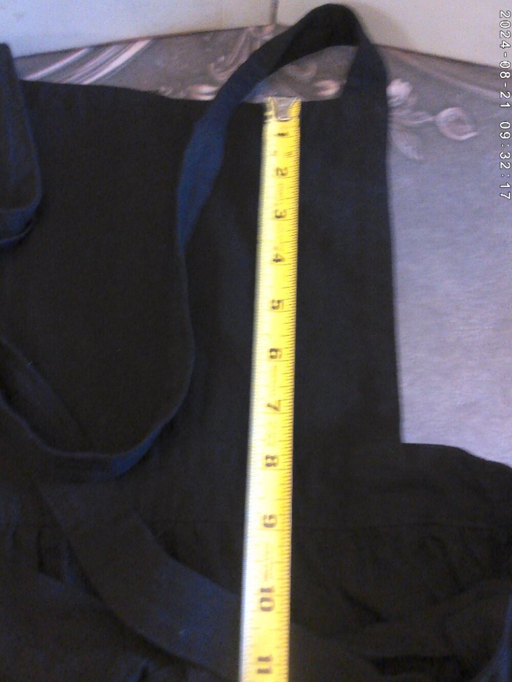 Black Cotton Linen Apron One Size Kitchen Barista Bakery NWOT Handmade - Picture 9 of 10